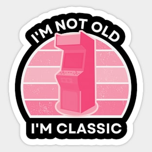 I'm not old, I'm Classic | Arcade | Retro Hardware | Vintage Sunset | Gamer girl | '80s '90s Video Gaming Sticker